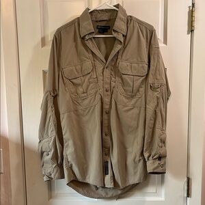5.11 Tactical Lightweight Nylon Ripstop Material Tan Shirt - Size Small